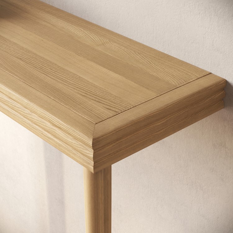 ONLY OPENED - Large & Narrow Solid Weathered Oak Console Table - 150cm - Rayne