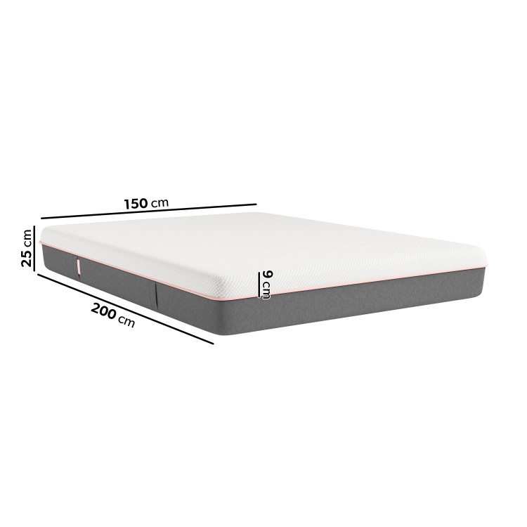 Grey Velvet King Size Ottoman Bed with Hybrid Memory Foam Top Mattress Included - Safina
