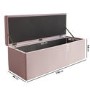 Pink Velvet King Size Ottoman Bed with Matching Blanket Box - Safina