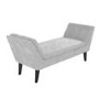 Safina Velvet Hallway Bench Seat with Stud Detailing in Light Grey