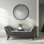 Safina Velvet Hallway Bench Seat with Stud Detailing in Dark Grey