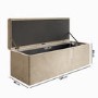 Beige Velvet Small Double Ottoman Bed with Blanket Box - Safina