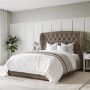 Mink Brown Velvet King Size Ottoman Bed with Blanket Box - Safina