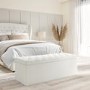 Cream Fabric King Size Ottoman Bed with Matching Blanket Box