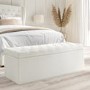 Cream Fabric Super King Ottoman Bed with Matching Blanket Box
