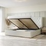 Cream Fabric Super King Ottoman Bed with Matching Blanket Box