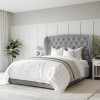 Grey Velvet Small Double Ottoman Bed with Blanket Box - Safina