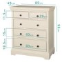 Savannah Double Bed 3 Piece Bedroom Set in Ivory/Cream