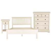 Savannah Double Bed 3 Piece Bedroom Set in Ivory/Cream
