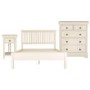Savannah Double Bed 3 Piece Bedroom Set in Ivory/Cream