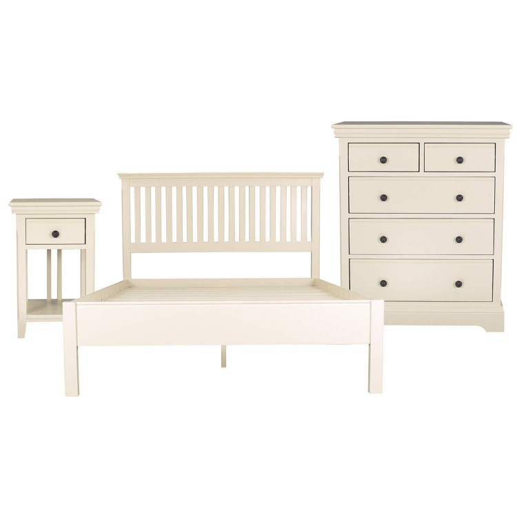 Savannah Double Bed 3 Piece Bedroom Set in Ivory/Cream