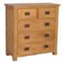Rustic Saxon Oak 2+3 Chest of Drawers