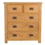 Rustic Saxon Oak 2+3 Chest of Drawers