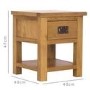 Solid Oak Bedside Table - Rustic Saxon Range