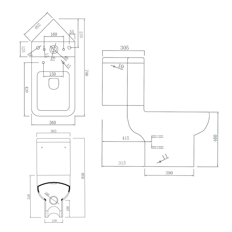 ALMOST PERFECT - Close Coupled Comfort Height Corner Toilet with Soft Close Seat - Seren