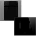 BUN/SF6200TSI/103626 Smeg SF6200TSI Musa Electric Single Oven - Silver & SI2B22641D 60cm 4 Zone Induction Hob - Black