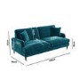 Teal Velvet 3 & 2 Seater Sofa Set - Payton