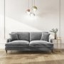 Grey Velvet 3 Seater & 2 Seater Sofa Set - Payton