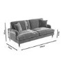Grey Velvet 3 Seater & 2 Seater Sofa Set - Payton