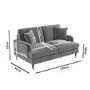 Grey Velvet 3 Seater & 2 Seater Sofa Set - Payton