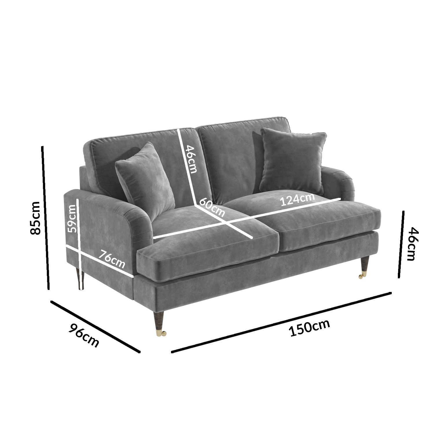 Grey Velvet 3 Seater & 2 Seater Sofa Set Payton BuyItDirect.ie