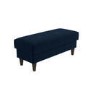 Right Hand Chaise Corner Sofa with Footstool Set in Navy Velvet - Idris