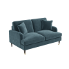 Blue Velvet 2 Seater Sofa and Footstool Set - Payton