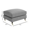 Grey Woven Fabric 2 Seater Sofa and Footstool Set - Payton