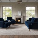 BUN/SOF100/93393 Navy Velvet 3 Piece Sofa Set - Payton