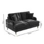 Dark Grey Velvet 2 Seater Sofa and Footstool Set - Payton