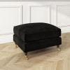 Black Velvet 2 Seater Sofa and Footstool Set - Payton