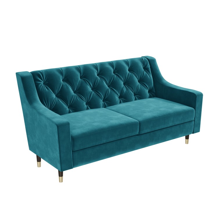 Petrol Blue Sofa and Footstool - Cole