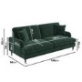 Dark Green Velvet  Sofa and Footstool Set - Payton