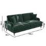Dark Green Velvet 3 Seater Sofa and Footstool Set - Payton