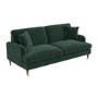 Dark Green Velvet 3 Seater Sofa and Footstool Set - Payton