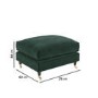 Dark Green Velvet 3 Seater Sofa and Footstool Set - Payton