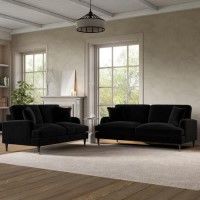 Black Velvet Sofa Set - Payton Black Velvet Sofa Set - Payton