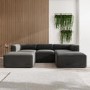 Grey Velvet 4 Seater U Shaped Modular Sofa - Hendrix