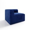 Navy Blue Velvet 4 Seater Left Hand Facing L Shaped Modular Sofa - Hendrix