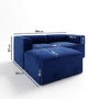 3 Seater Left Hand Facing L Shaped Modular Sofa in Navy Blue Velvet - Hendrix