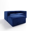 3 Seater Left Hand Facing L Shaped Modular Sofa in Navy Blue Velvet - Hendrix