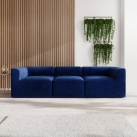 Navy Blue Velvet 4 Seater Modular Sofa - Hendrix