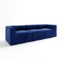 Navy Blue Velvet 4 Seater Modular Sofa - Hendrix