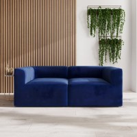 Navy Blue Velvet 3 Seater Modular Sofa - Hendrix