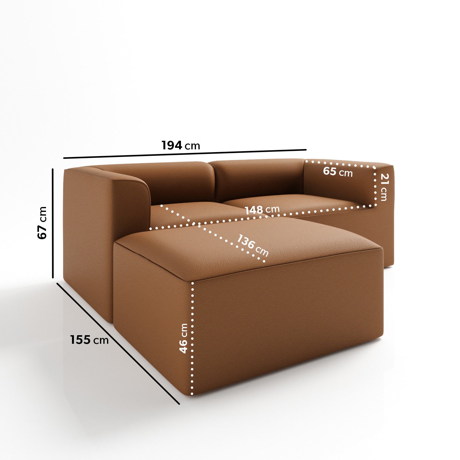 L shaped clearance tan couch