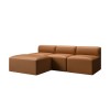 Tan Faux Leather L Shaped Modular Sofa - Seats 3 - Hendrix