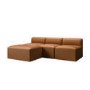 Tan Faux Leather Corner Sofa - Seats 3 - Hendrix