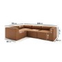 4 Seater Left Hand Facing Corner Modular Sofa in Tan Faux Leather - Hendrix