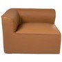 4 Seater Left Hand Facing Corner Modular Sofa in Tan Faux Leather - Hendrix