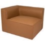 4 Seater Left Hand Facing Corner Modular Sofa in Tan Faux Leather - Hendrix
